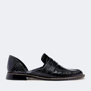 Freda Salvador TASH D'ORSAY MOCCASIN- black embossed croc